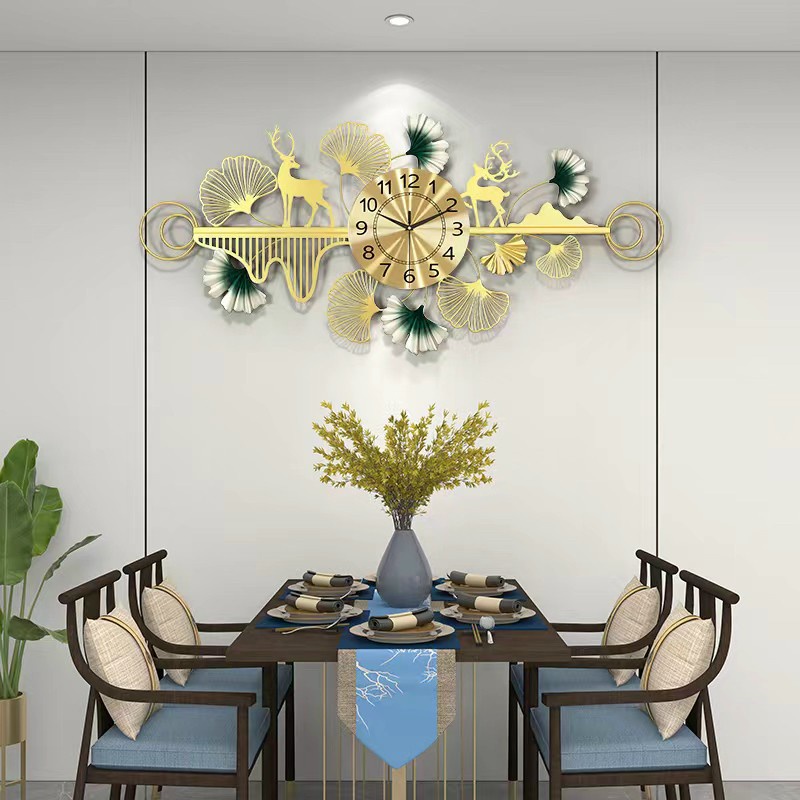 Đồng Hồ Treo Tường trang trí cao cấp-Mã 2996-Kt=100x55cm-Tranh decor kim loại hiện đại đẹp,rẻ-quà tặng ý ngĩa-bh 5 năm