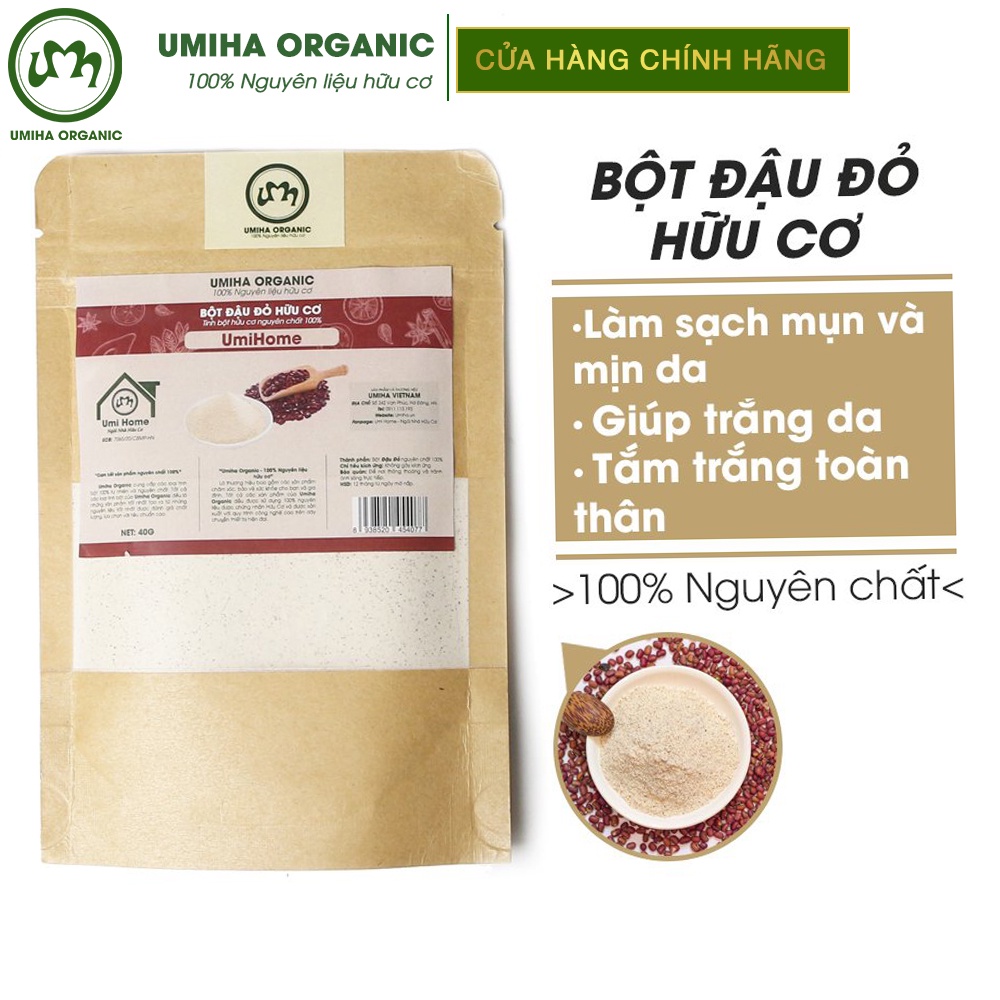 Bột Đậu Đỏ hữu cơ làm đẹp UMIHA nguyên chất 40G | Red Bean Powder 100% Organic