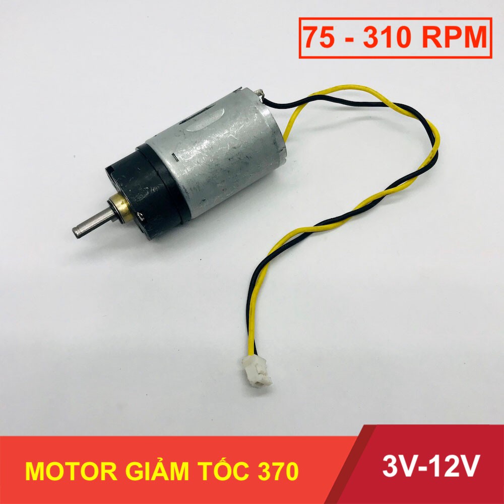 Motor giảm tốc 370 hàng Nhật bánh răng kim loại hộp số hành tinh 3V - 12V tốc độ 75 - 310 RPM - LK0221