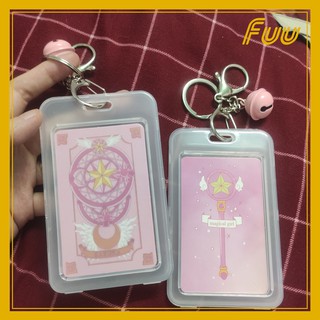 (Đọc kĩ mô tả) Móc chìa khóa kèm tấm đựng thẻ Sakura Thủ Lĩnh Thẻ Bài (Cardcaptor Sakura) mẫu 2