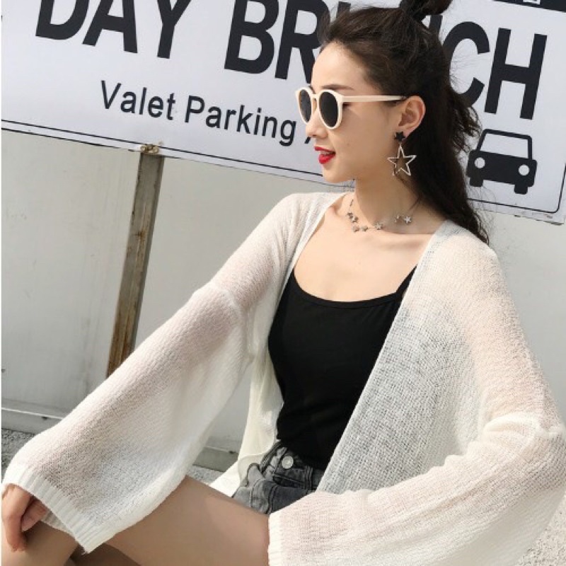 Áo Cadigan len mỏng phong cách Hàn Quốc siêu hot