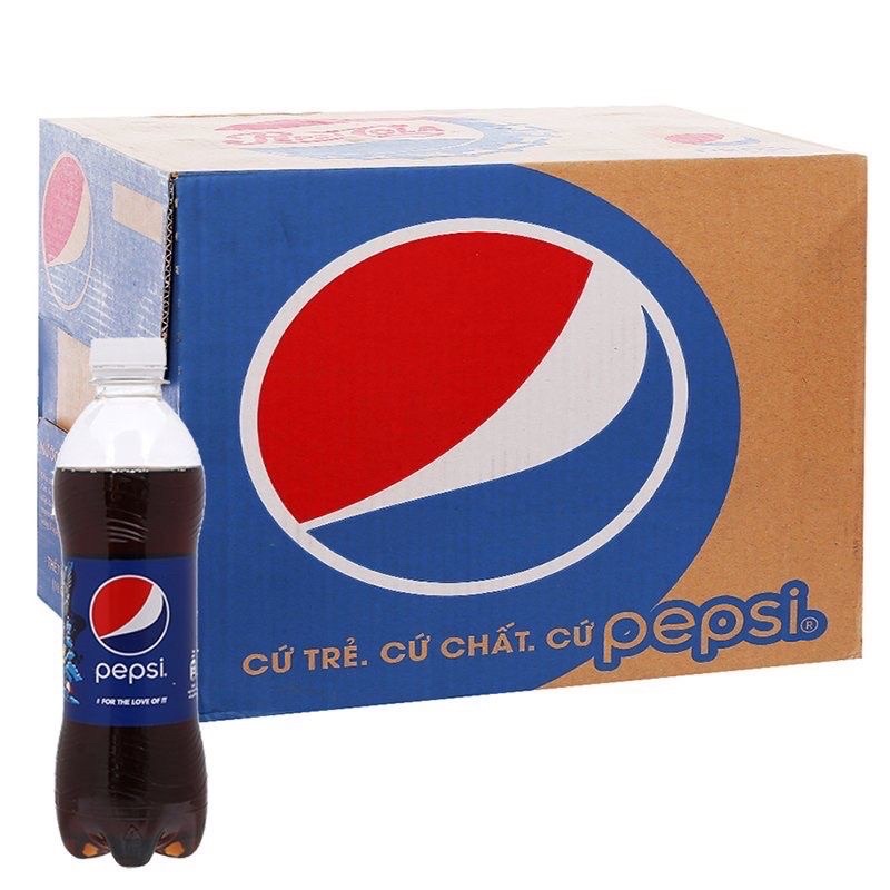 Thùng 24 lon nước ngọt có gaz Pepsi  và chai nước ngọt có gaz Pepsi