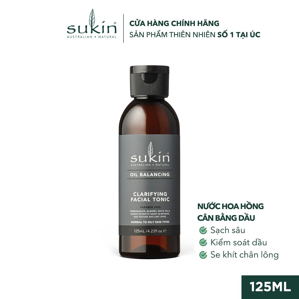 Nước Cân Bằng Cân Bằng Dầu Sukin Oil Balancing Clarifying Facial Tonic 125ml | BigBuy360 - bigbuy360.vn