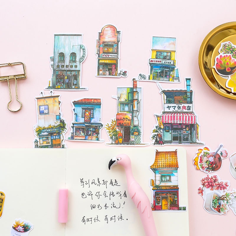 Bộ 10-40 Miếng Dán Hoạt Hình Trang Trí Sổ Tay Nhật Ký DIY