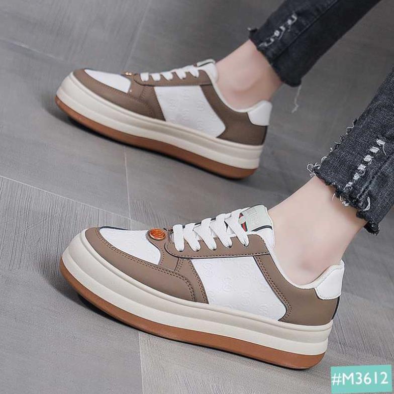 Giày Thể Thao Sneaker Nữ Bánh Mì MINSU M3612 Style Hàn Quốc Độn Đế 5cm Cực Đẹp Khi Đi Chơi, Học NBI