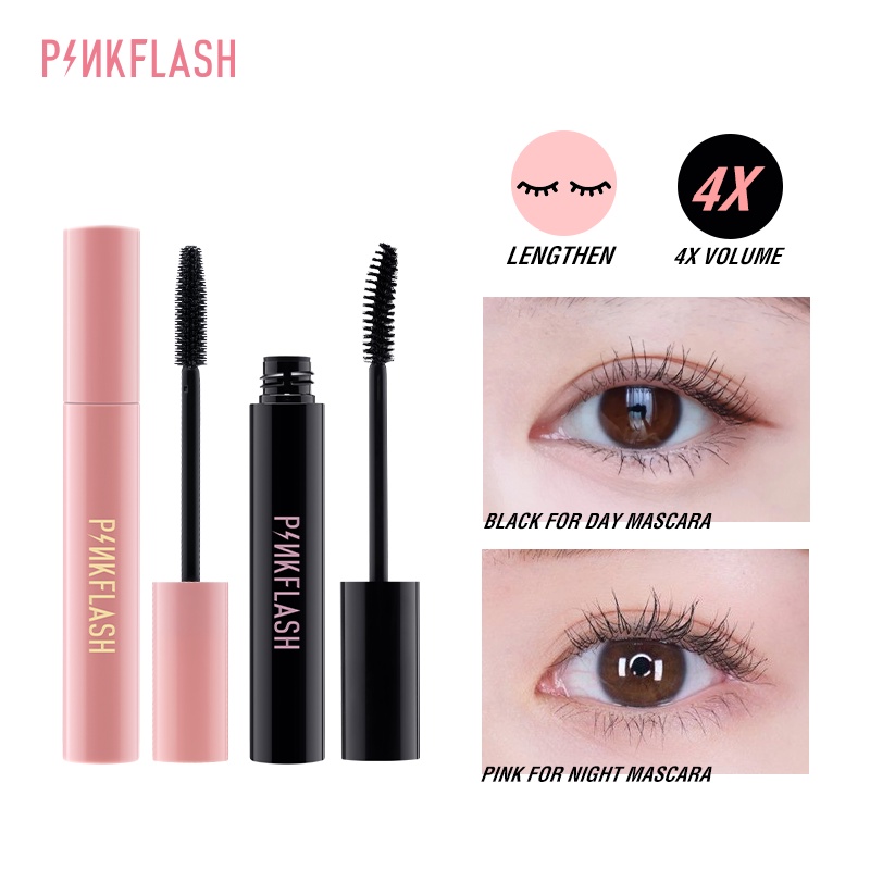 PINKFLASH Set 2 Mascara Chuốt Mi Chống Nước Cho Ngày Và Đêm Tiện Dụng Chất Lượng Cao