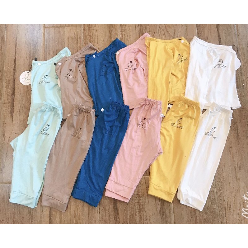 Set 3 bộ dài tay, quần đáp đũng vải thun lạnh pettit Sài Gòn cho bé sơ sinh ( Nhiều mẫu )