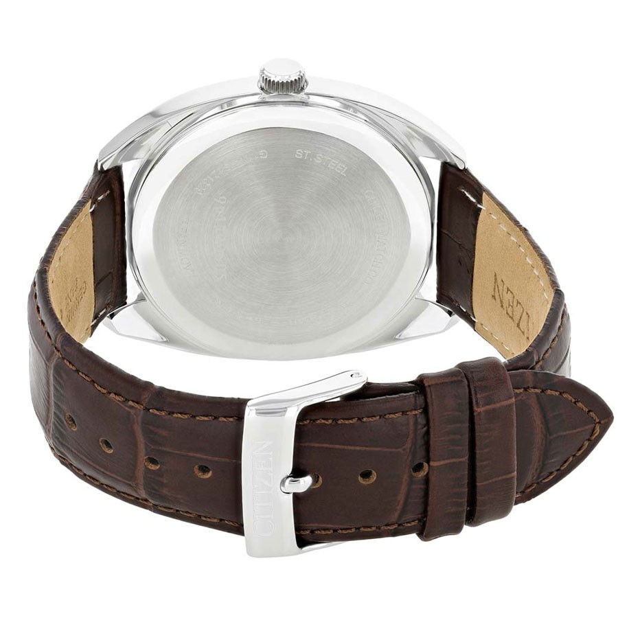 Đồng Hồ Citizen Nam Dây Da Pin-Quartz BI5090-09A - Mặt Trắng (42mm)