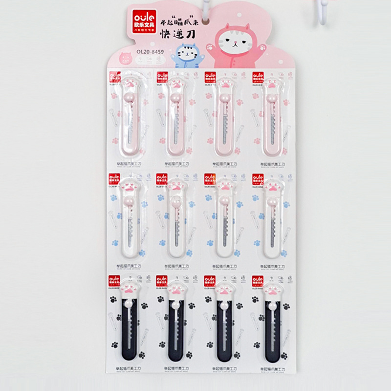Dao cắt giấy mini hình móng vuốt mèo dễ thương tiện dụng cho học sinh