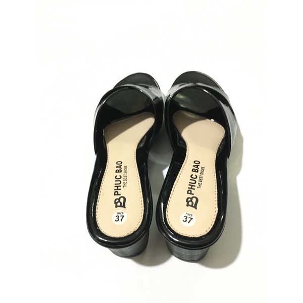 Dép da cao gót đê 7F cho mẹ ( Ảnh thật)