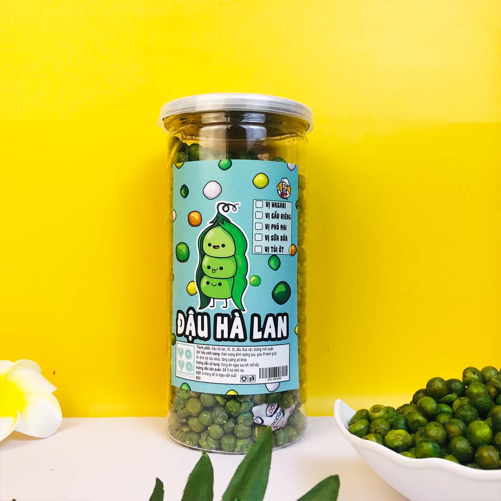 Đậu Hà Lan tỏi ớt hũ 450g đồ ăn vặt YOYO