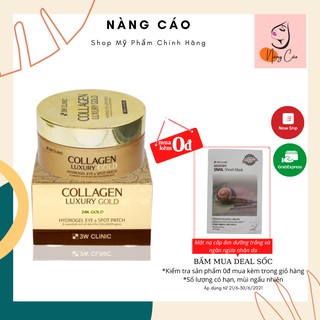 Mặt nạ mắt tinh chất Vàng chống nhăng da Cao Cấp 3W Clinic Collagen Luxury Gold Hydrogel Eye & Spot Patch 60 Miếng