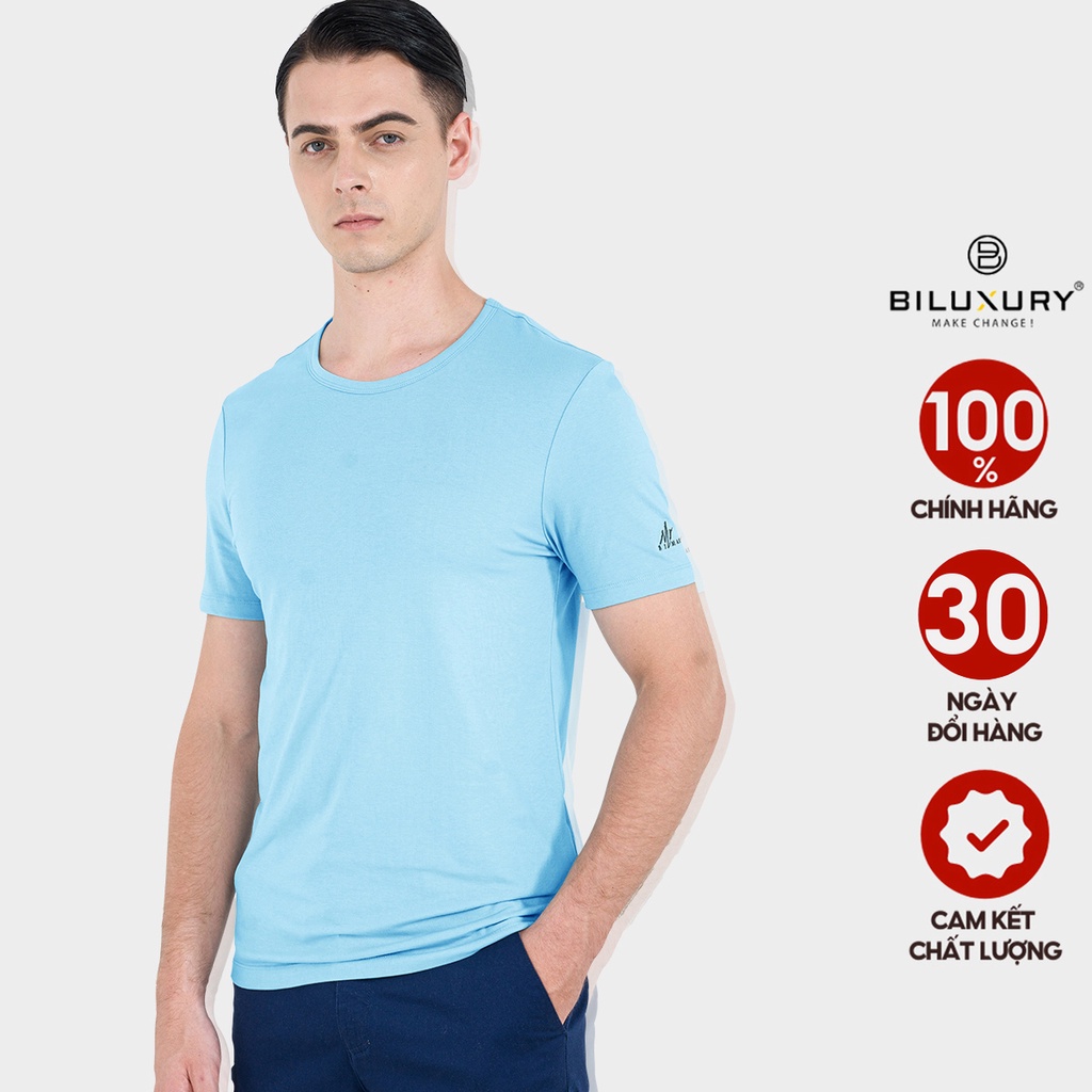 Áo phông nam cổ tròn Biman by Biluxury thun trơn co giãn 4 chiều cao cấp nhiều màu trẻ trung