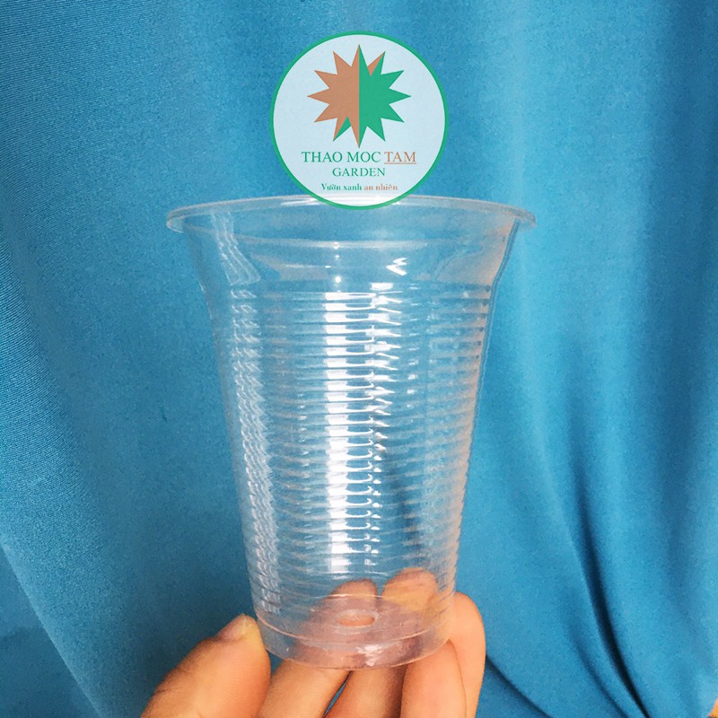 Lốc 50c ly nhựa ươm cây, giâm cành hồng - Ly nhựa Plastic cao cấp  có đục lỗ đáy