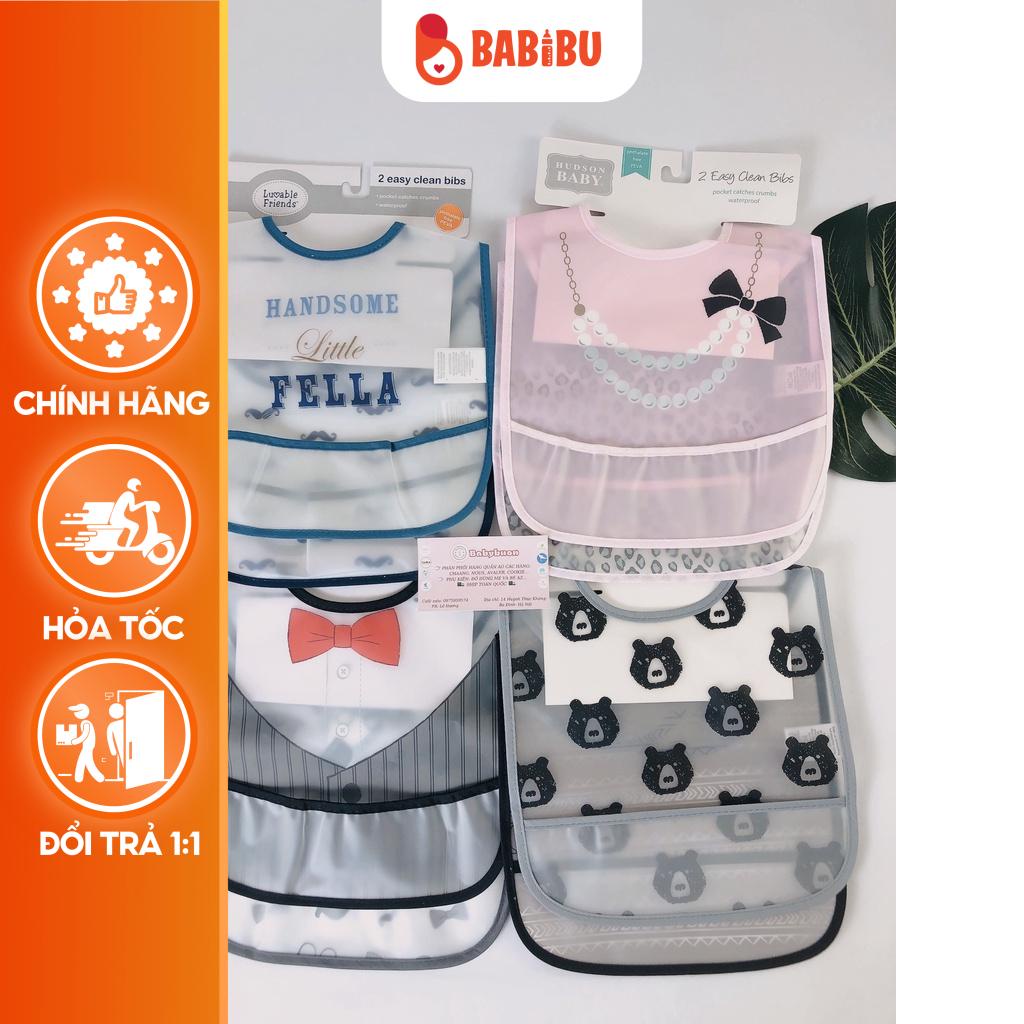 Yếm Cho Bé Sơ Sinh Chống Thấm Có Máng Set 2 Chiếc Babibu - YCT2