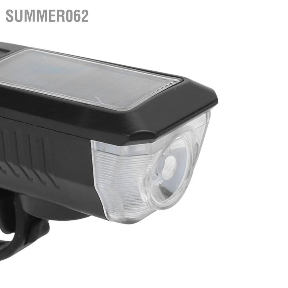 Summer062 Bike Light Set USB Rechargeable Super Bright Front Headlight with Horn for Night Riding