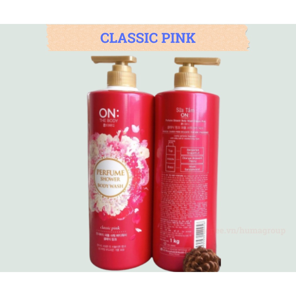 Sữa Tắm Dưỡng Trắng Ẩm Hương Nước Hoa Hàn Quốc On: The Body Classic Pink – Violet Dream – Whitening &amp; Perfume 1000ml