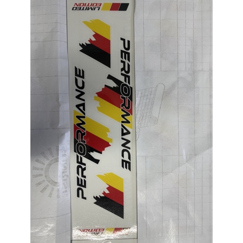 sét logo performance decal trong lấy màu nền xe