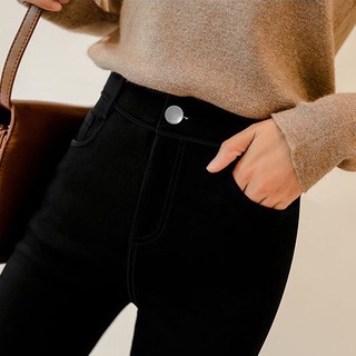 Quần Legging giả Jean cạp cao (Lót Lông/Không Lót Lông)