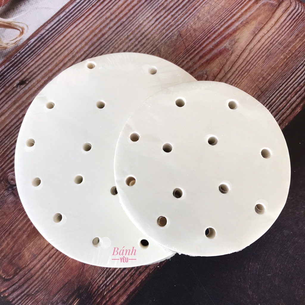 Giấy Nến Tròn Đục Lỗ Hấp Bánh Bao/Nồi Chiên Không Dầu 500 Tờ