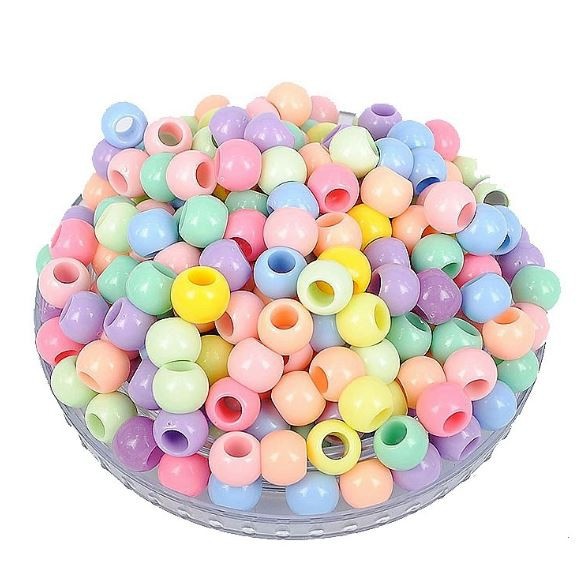 10-50gam hạt nhựa lỗ lớn màu pastel đủ size 12mm