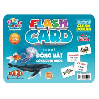 Flash card – Thẻ học thông minh (song ngữ Anh Việt) 20 chủ đề 315 thẻ - Chủ đề: Động vật sống dưới nước