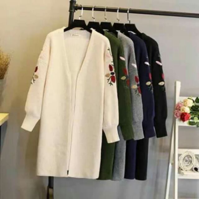Áo cardigan len dáng dài