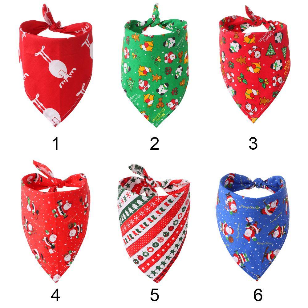 Khăn Choàng Cổ Tam Giác In Họa Tiết Ông Già Noel Cho Thú Cưng