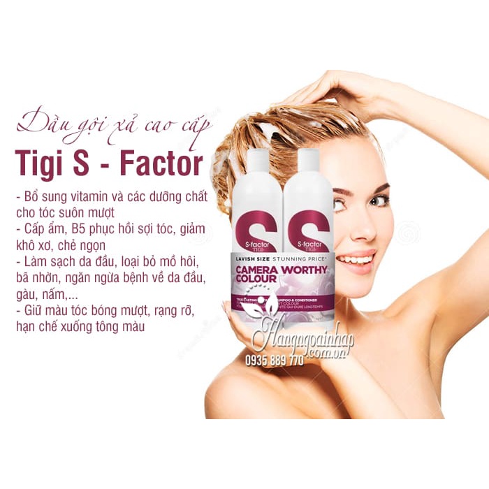 Cặp dầu gội Tigi, dầu xả Tigi Trắng S-FACTOR, cặp dầu gọi chăm sóc tóc hư tổn - Thi Vũ