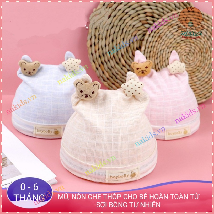 Mũ Sơ Sinh, Mũ Che Thóp Cho Bé Đến 6 Tháng Chất Hữu Cơ Tự Nhiên