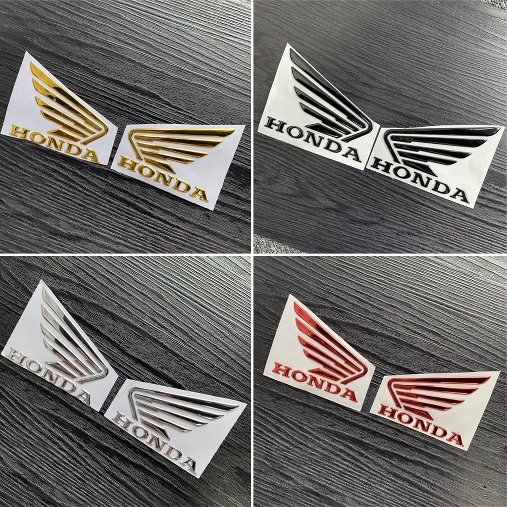 Cặp miếng dán logo hình đôi cánh 3D dành cho xe HONDA