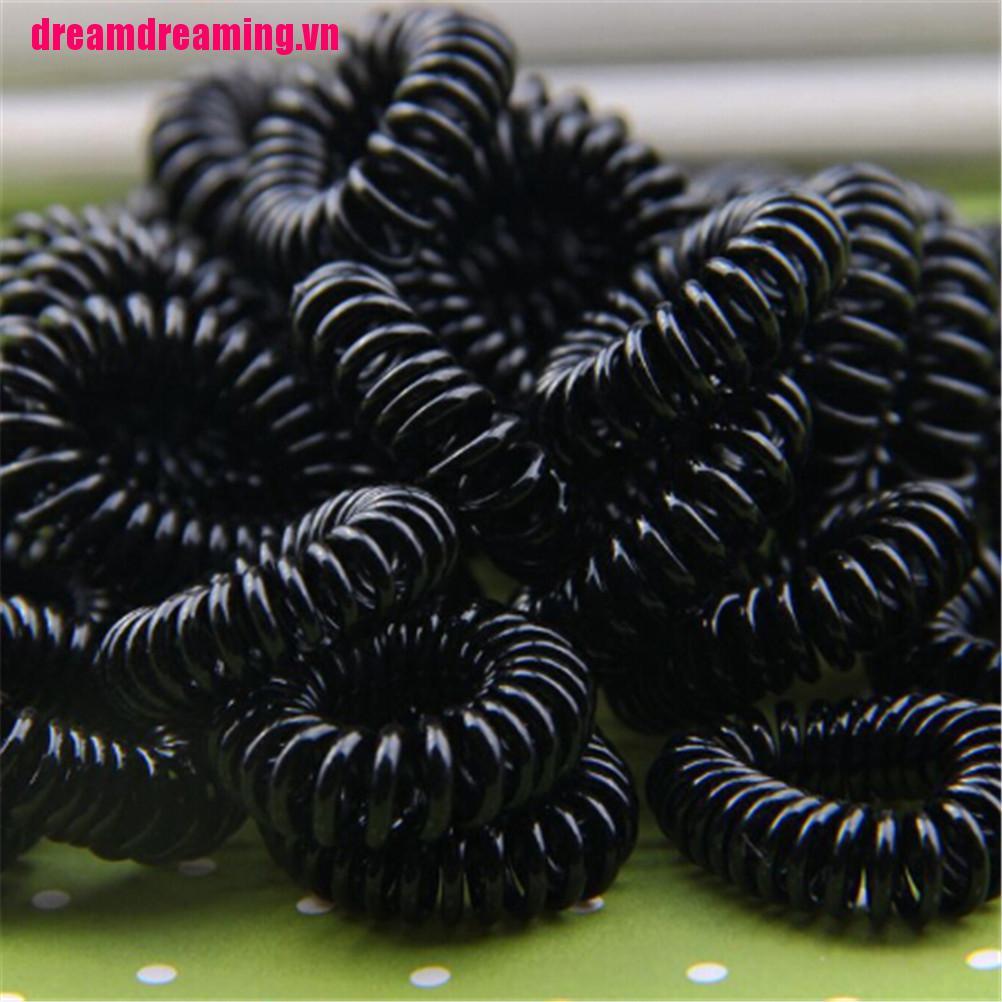 Bộ 10 Dây Buộc Tóc Nhựa Thiết Kế Đơn Giản