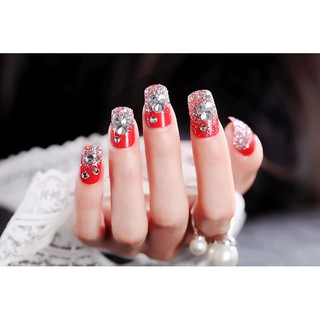 [Hàng mới về] Set 24 móng tay giả sang trọng cho cô dâu kèm hộp đựng