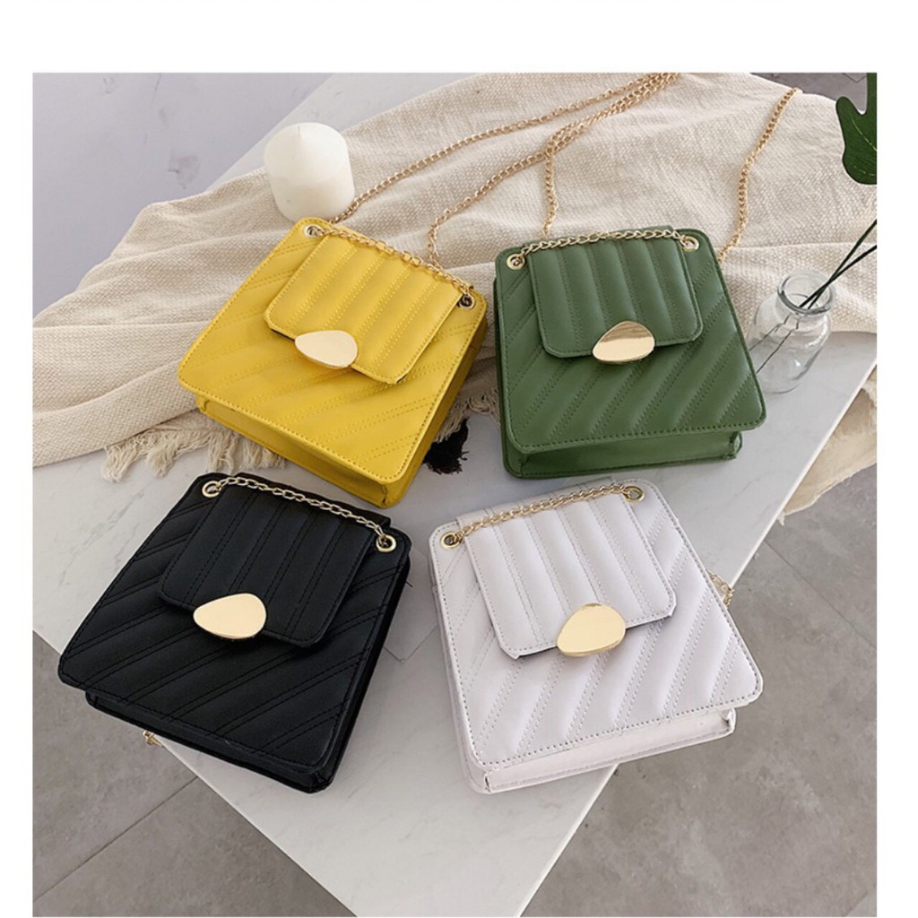 Túi nữ đeo chéo sang chảnh trần chỉ siêu xinh