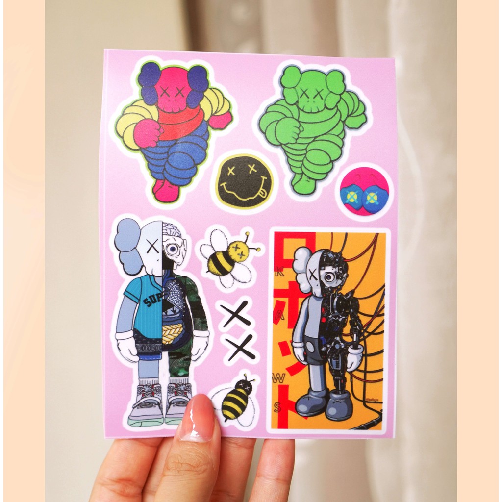 100 Hình Sticker Dán Nón Bảo Hiểm | CHủ Đề Người Len Kaws