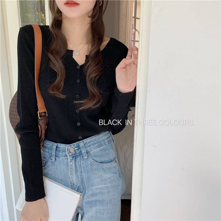  Áo khoác cardigan croptop dệt kim phong cách Hàn Quốc thời trang mới dành cho nữ | BigBuy360 - bigbuy360.vn