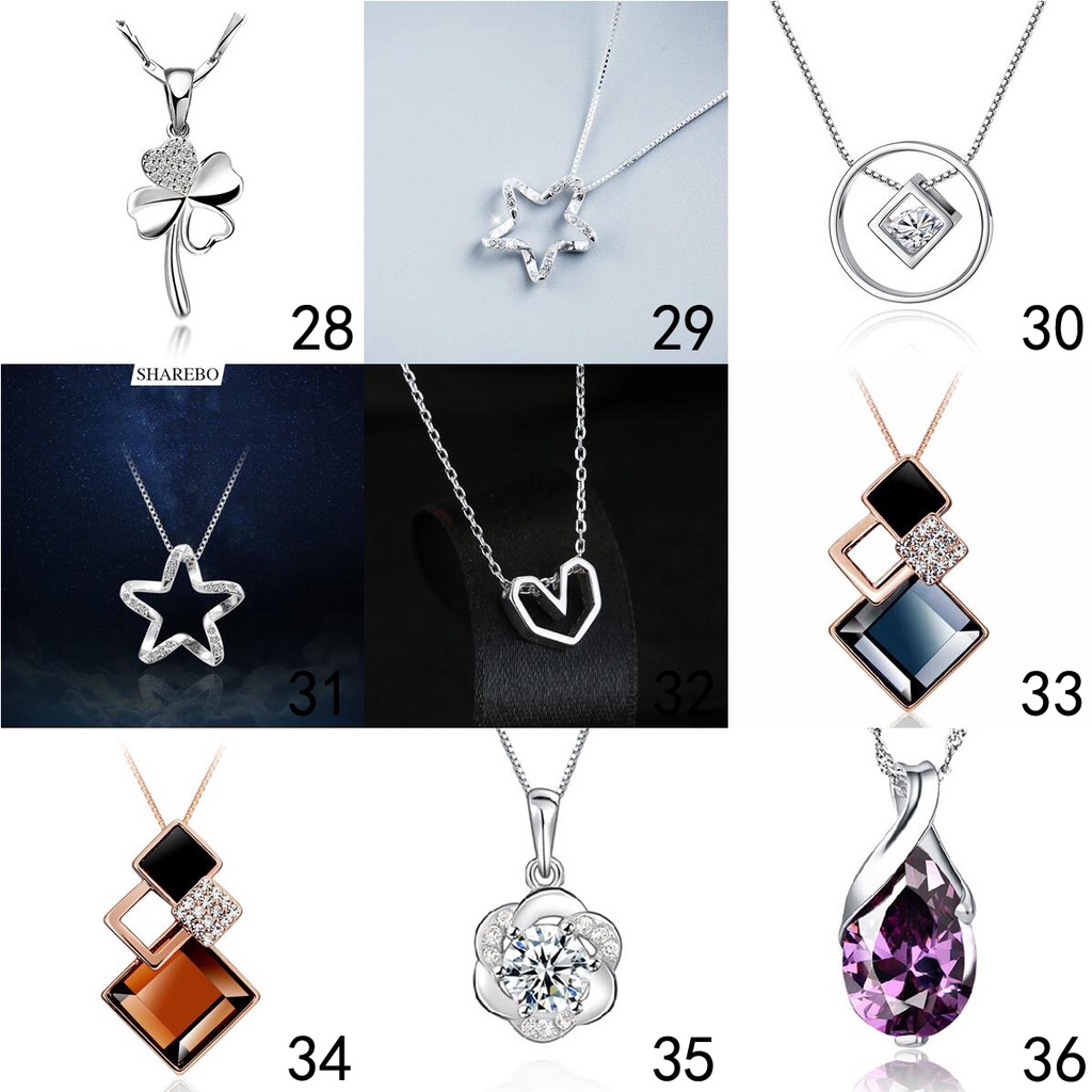 Mặt dây chuyền bạc 925 hình trái tim đính đá pha lê nhân tạo nhiều kiểu dáng thời trang tuỳ chọn cho nam và nữ 004