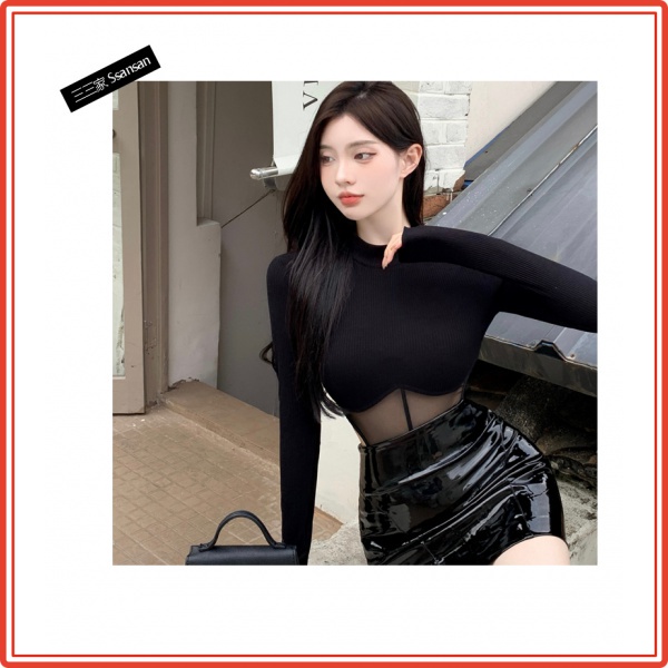 Bộ Áo Liền Quần Lưới Màu Trơn 2022 Thời Trang Xuân Hè Quyến Rũ Cho Nữ | BigBuy360 - bigbuy360.vn