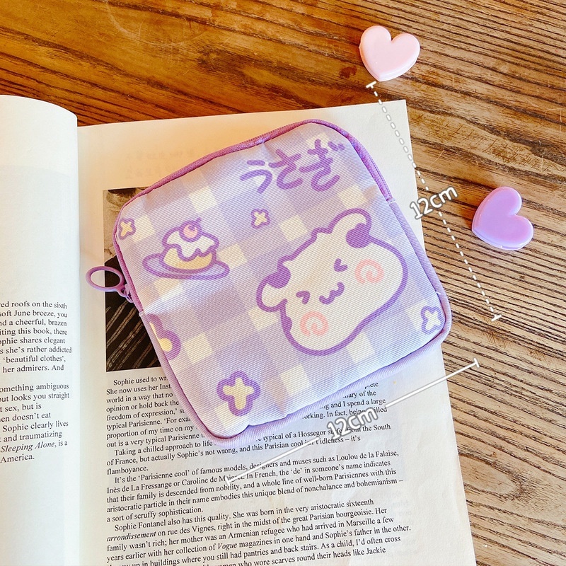 Korean Cute Bear Large Capacity Sanitary Napkin Storage Bags/Waterproof Sanitary Pad Pouch