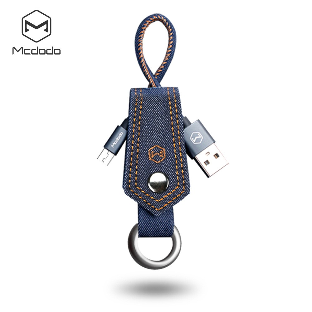 Cáp Sạc Nhanh Mcdodo Micro USB Dạng Móc Khóa Vải Denim 15cm