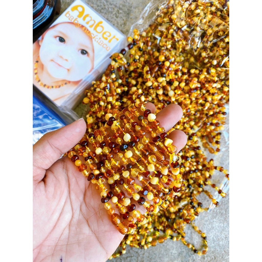 Bộ vòng hổ phách Úc amber cho bé chuẩn chính hãng - Hỗ trợ kiểm định vòng