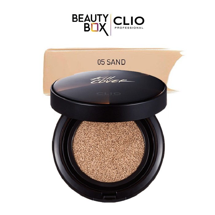 (HSD-01/04/23)Phấn Nước Trang Điểm Clio Kill Cover Conceal Cushion 05 Sand Spf45, Pa+ 13gx2