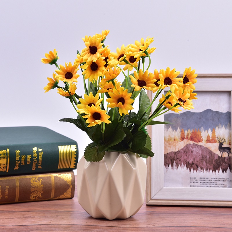 {FCC} 1PC 1Bunch 22 Heads Sunflower Silk Artificial Flower Bouquet For Home Decoration{yancrane3.vn}