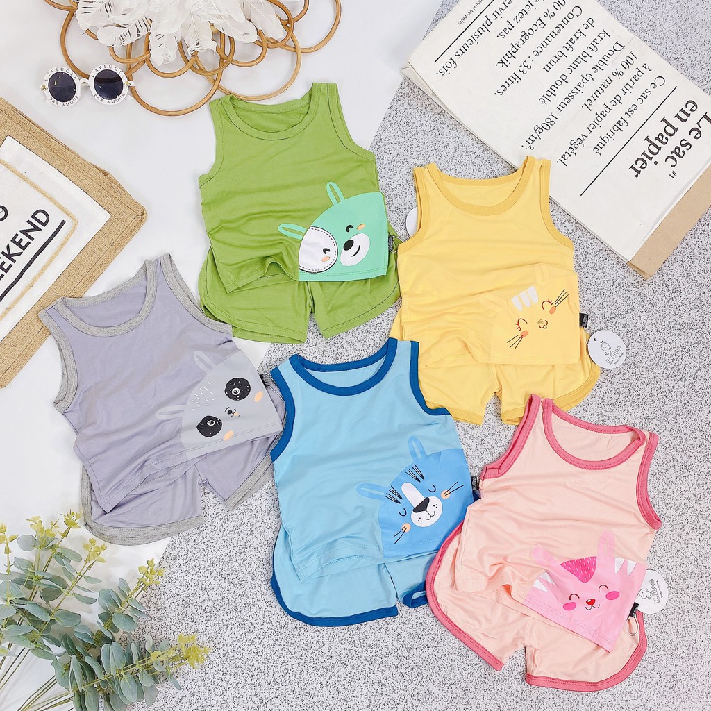 Đồ Bộ Ba Lỗ Bé Trai, Bé Gái Minky Mom Vải Thun Lạnh, Bộ Ba Lỗ Cho Bé Mặc Nhà, Bộ Quần Áo Trẻ Em Dễ Thương Mùa HèMKM2021