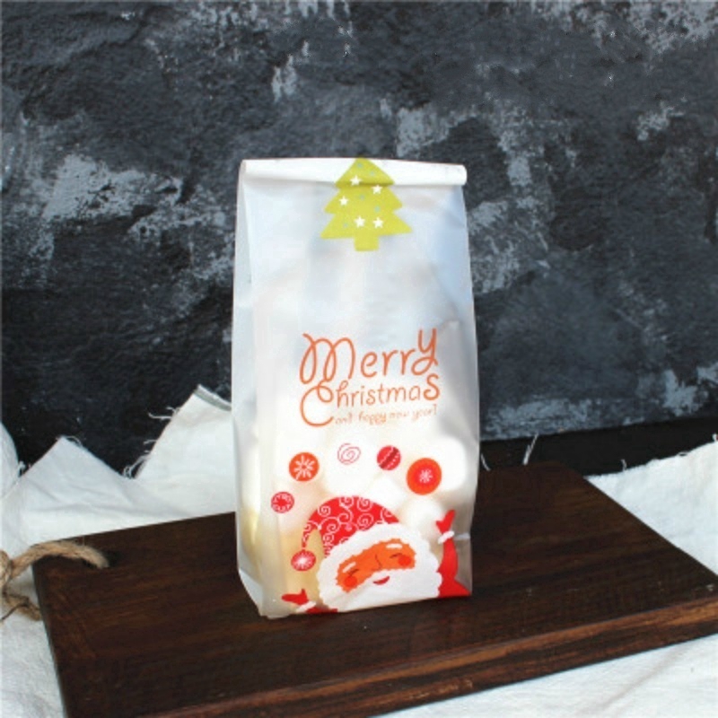 Set 25/50 túi đựng bánh quy DIY phong cách giáng sinh xinh xắn