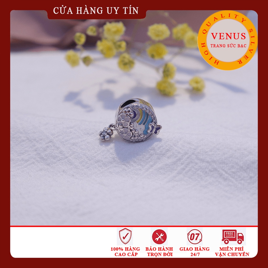 [Charm bạc 925 cao cấp] Charm bạc hình hoa cỏ mùa xuân- Mã sản phẩm VENUSMX