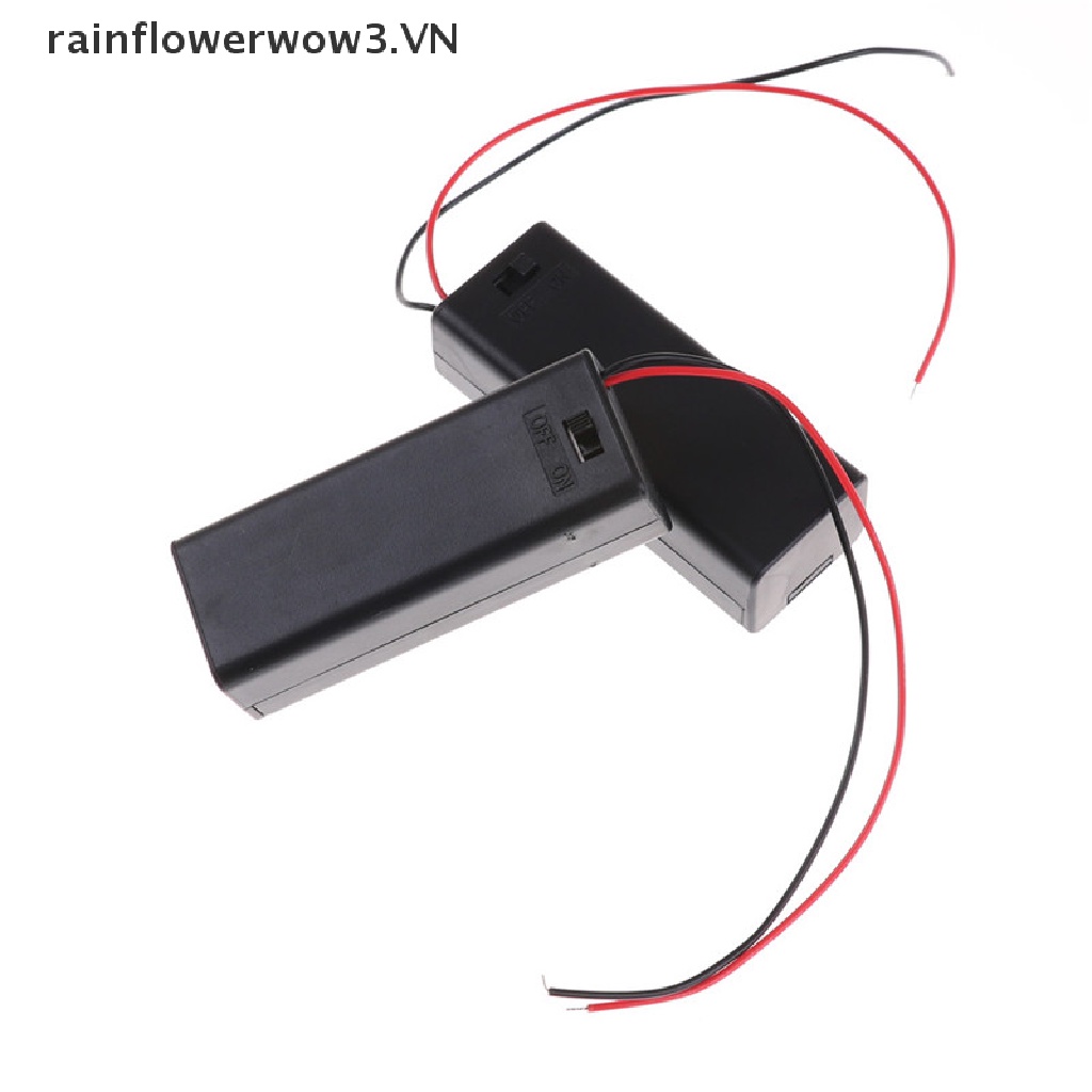 Bộ 2 Hộp Đựng Pin AA 1.5V Có Nút Bật / Tắt Tiện Dụng Ốp