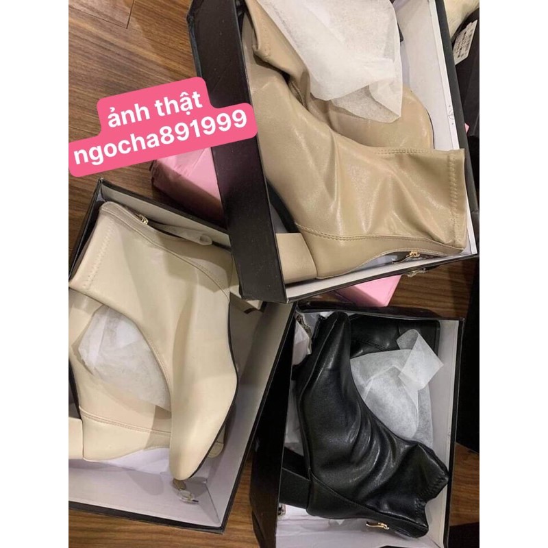 [RẺ VÔ ĐỊCH] BOOT DA CAO CỔ ĐẾ VUÔNG 6cm LOẠI ĐẸP CHỈ THẲNG | BigBuy360 - bigbuy360.vn