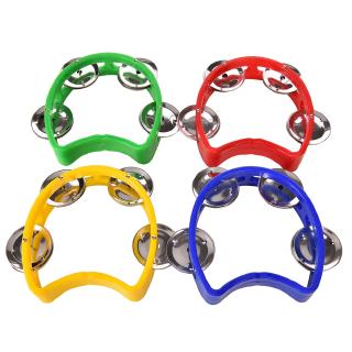 Musical Instrument Hand Held Tambourine Metal Bell Jingles Plastic Rattle Ball