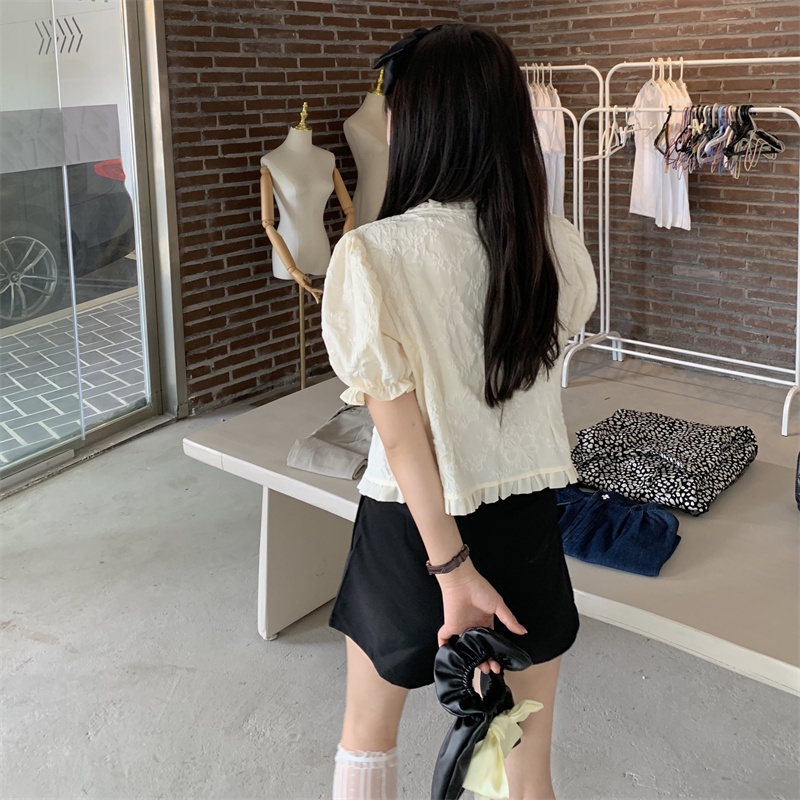 Áo Sơ Mi Tay Ngắn Cổ Chữ V Thời Trang Mùa Hè Quyến Rũ Dễ Phối Đồ Cho Nữ